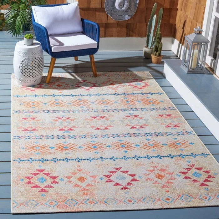 Safavieh Summer Ivory / Red SMR420 2 ft. X 8 ft. Runner Rug