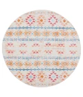 Safavieh Summer Ivory / Red SMR420 6 ft. 7 in. X 6 ft. 7 in. Round Rug