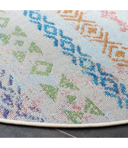 Safavieh Summer Ivory / Blue SMR429 6 ft. 7 in. X 6 ft. 7 in. Round Rug