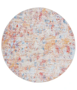 Safavieh Summer Ivory / Light Blue SMR451 6 ft. 7 in. X 6 ft. 7 in. Round Rug