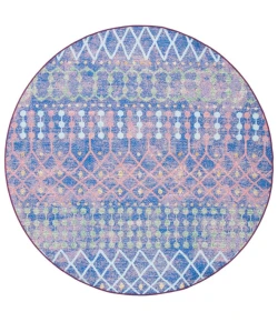 Safavieh Summer Blue / Light Blue SMR452 6 ft. 7 in. X 6 ft. 7 in. Round Rug