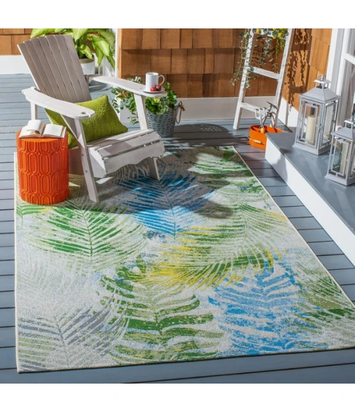 Safavieh Summer Green / Grey SMR485 6 ft. 7 in. X 6 ft. 7 in. Round Rug