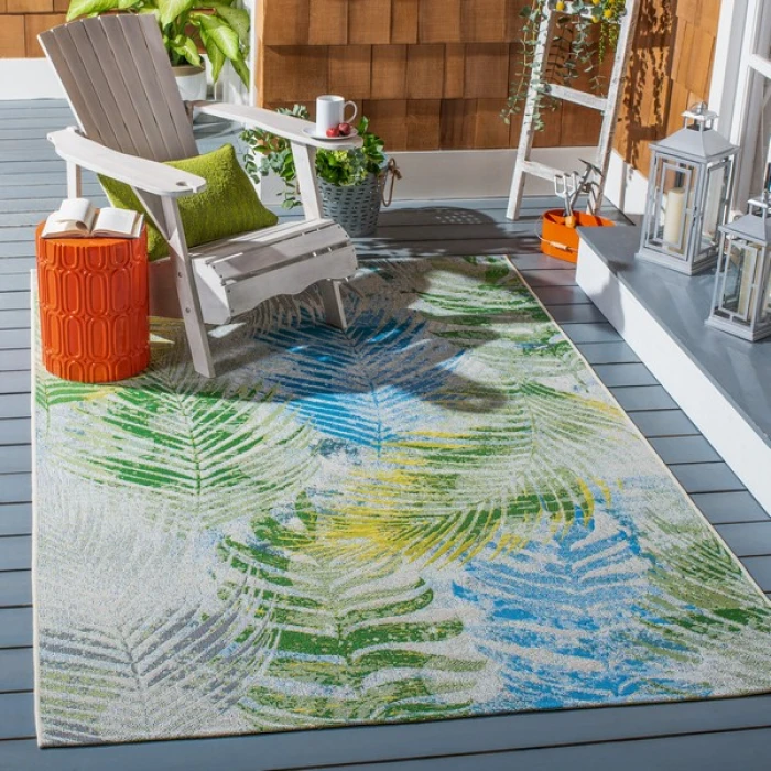 Safavieh Summer Green / Grey SMR485 4 ft. X 6 ft. Rectangle Rug
