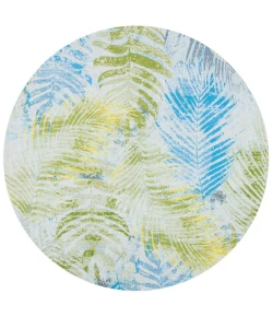 Safavieh Summer Green / Grey SMR485 6 ft. 7 in. X 6 ft. 7 in. Round Rug