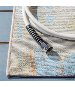 Safavieh Summer Blue / Beige SMR487 6 ft. 7 in. X 6 ft. 7 in. Round Rug