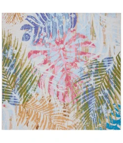 Safavieh Summer Blue / Beige SMR487 6 ft. 7 in. X 6 ft. 7 in. Square Rug