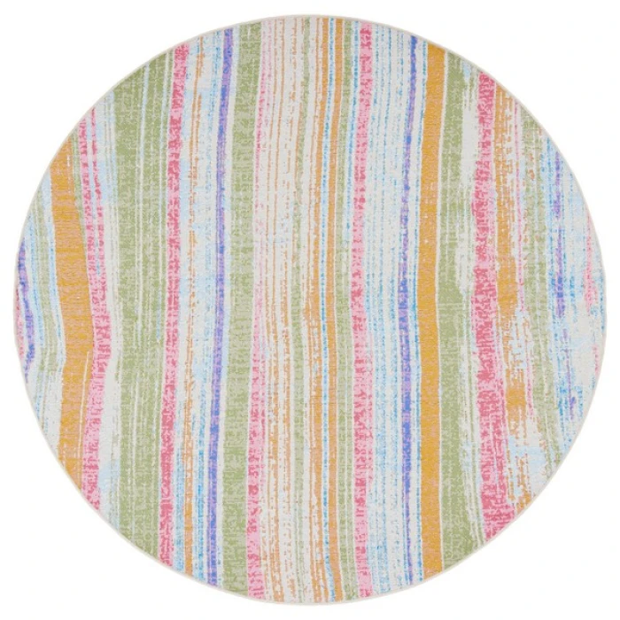 Safavieh Summer Ivory / Green SMR496 6 ft. 7 in. X 6 ft. 7 in. Round Rug