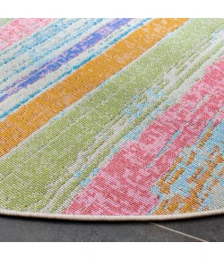 Safavieh Summer Ivory / Green SMR496 6 ft. 7 in. X 6 ft. 7 in. Round Rug