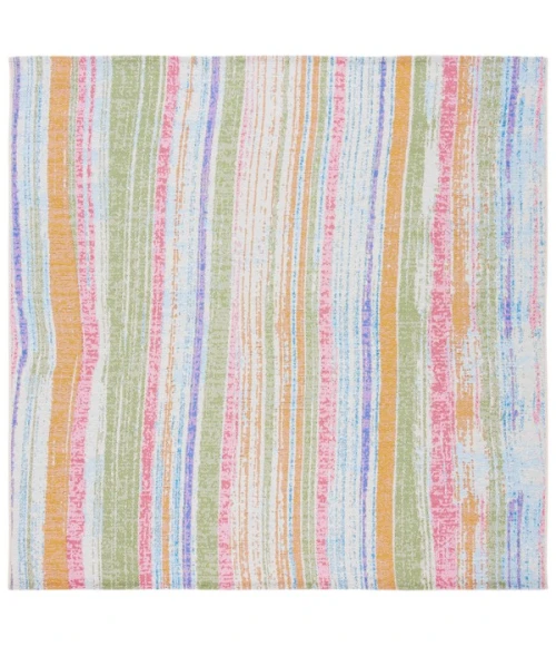 Safavieh Summer Ivory / Green SMR496 6 ft. 7 in. X 6 ft. 7 in. Square Rug