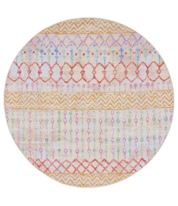 Safavieh Summer Gold / Blue SMR497 6 ft. 7 in. X 6 ft. 7 in. Round Rug