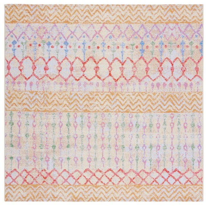 Safavieh Summer Gold / Blue SMR497 6 ft. 7 in. X 6 ft. 7 in. Square Rug