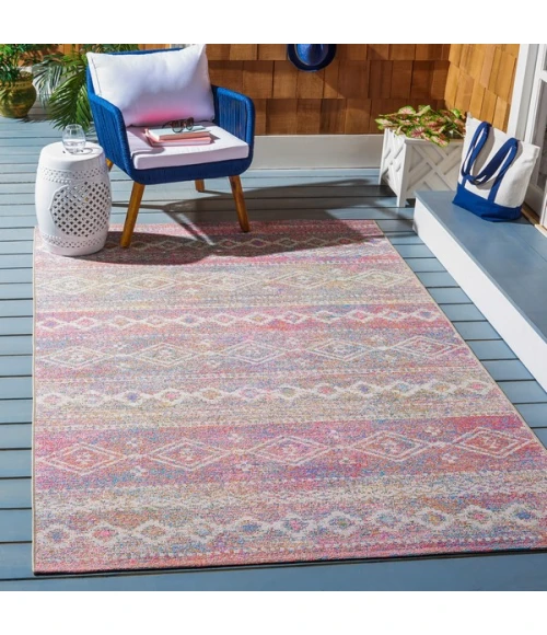 Safavieh Summer Ivory / Pink SMR498 6 ft. 7 in. X 6 ft. 7 in. Square Rug