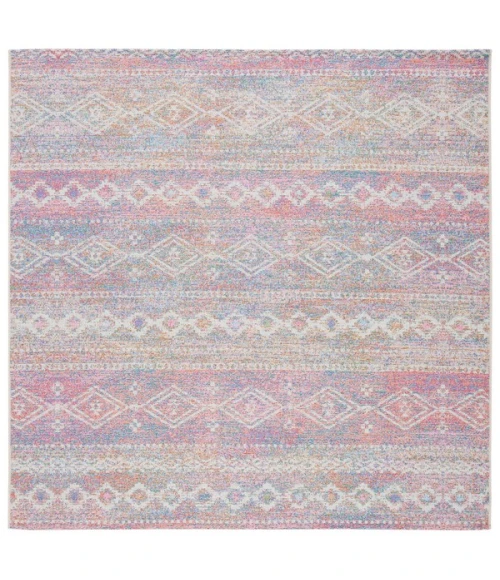 Safavieh Summer Ivory / Pink SMR498 6 ft. 7 in. X 6 ft. 7 in. Square Rug