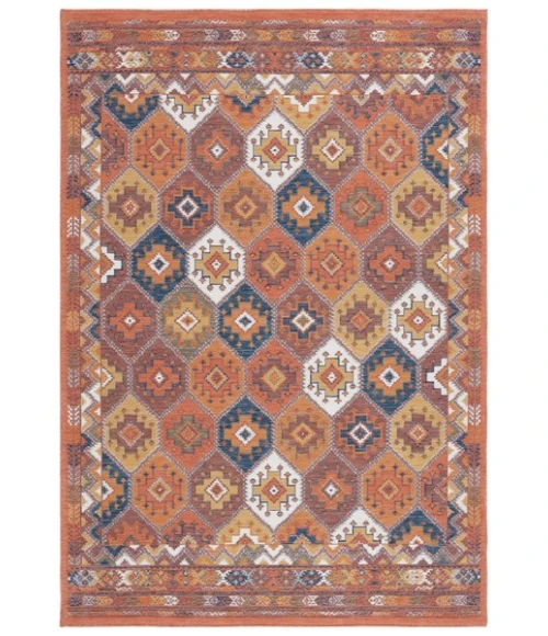 Safavieh Sunrise Gold / Rust Blue SUN630 5 ft. 3 in. X 7 ft. 7 in. Rectangle Rug