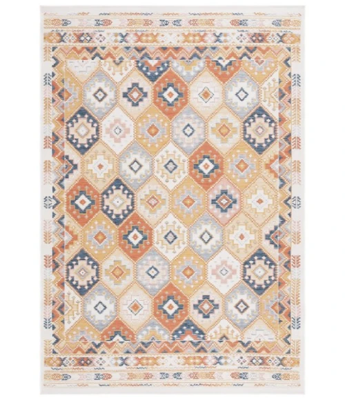 Safavieh Sunrise Gold / Rust Blue SUN630 5 ft. 3 in. X 7 ft. 7 in. Rectangle Rug