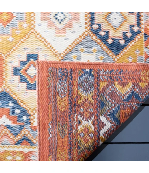 Safavieh Sunrise Gold / Rust Blue SUN630 5 ft. 3 in. X 7 ft. 7 in. Rectangle Rug