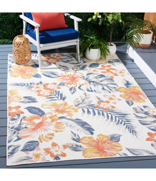 Safavieh Sunrise Ivory / Rust Blue SUN671 8 ft. X 10 ft. Rectangle Rug