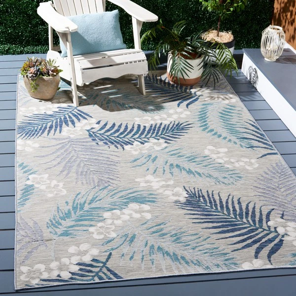Safavieh Sunrise Grey / Blue Ivory SUN675 8 ft. X 10 ft. Rectangle Rug