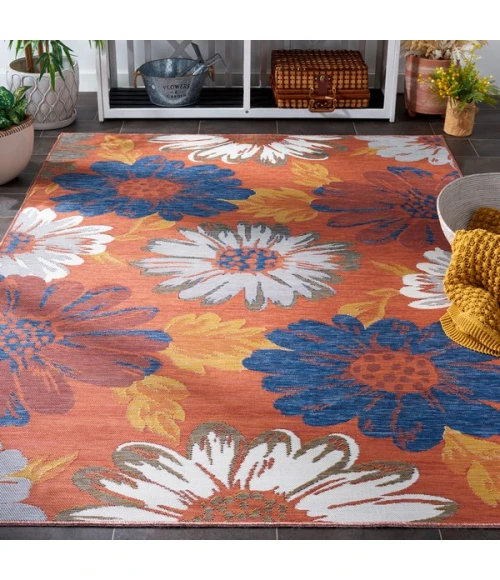 Safavieh Sunrise Ivory / Rust Gold SUN689 6 ft. 7 in. X 6 ft. 7 in. Square Rug