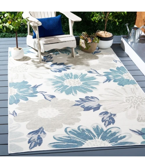 Safavieh Sunrise Ivory / Blue Grey SUN689 6 ft. 7 in. X 6 ft. 7 in. Square Rug
