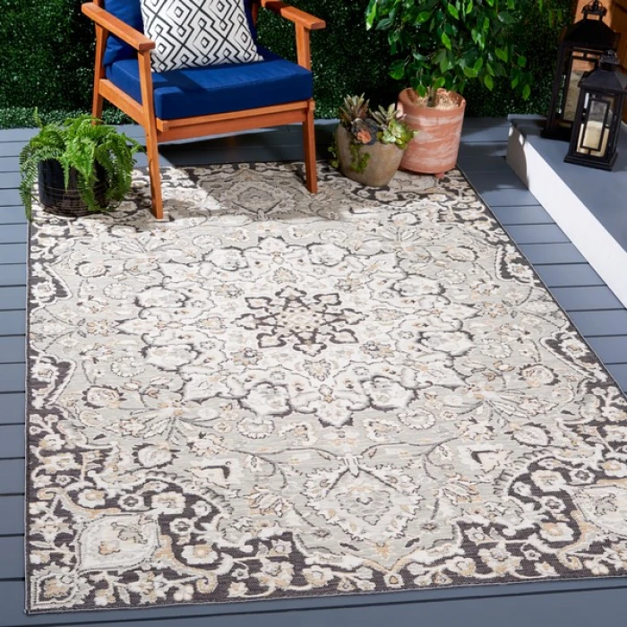 Safavieh Sunrise Grey / Beige Black SUN696 4 ft. X 5 ft. 7 in. Rectangle Rug