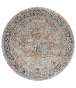 Safavieh Silverado Ivory / Blue SVD110 6 ft. 4 in. X 6 ft. 4 in. Round Rug