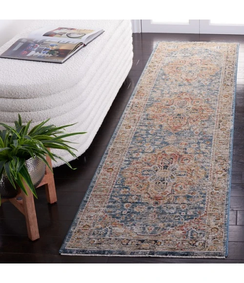 Safavieh Silverado Blue / Rust SVD110 2 ft. X 8 ft. Runner Rug