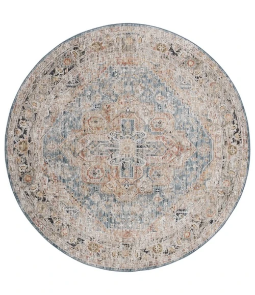 Safavieh Silverado Blue / Rust SVD110 6 ft. 4 in. X 6 ft. 4 in. Round Rug