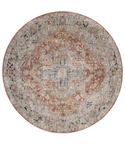 Safavieh Silverado Rust / Blue SVD110 6 ft. 4 in. X 6 ft. 4 in. Round Rug