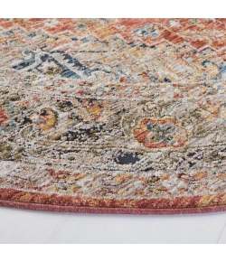 Safavieh Silverado Rust / Blue SVD110 6 ft. 4 in. X 6 ft. 4 in. Round Rug