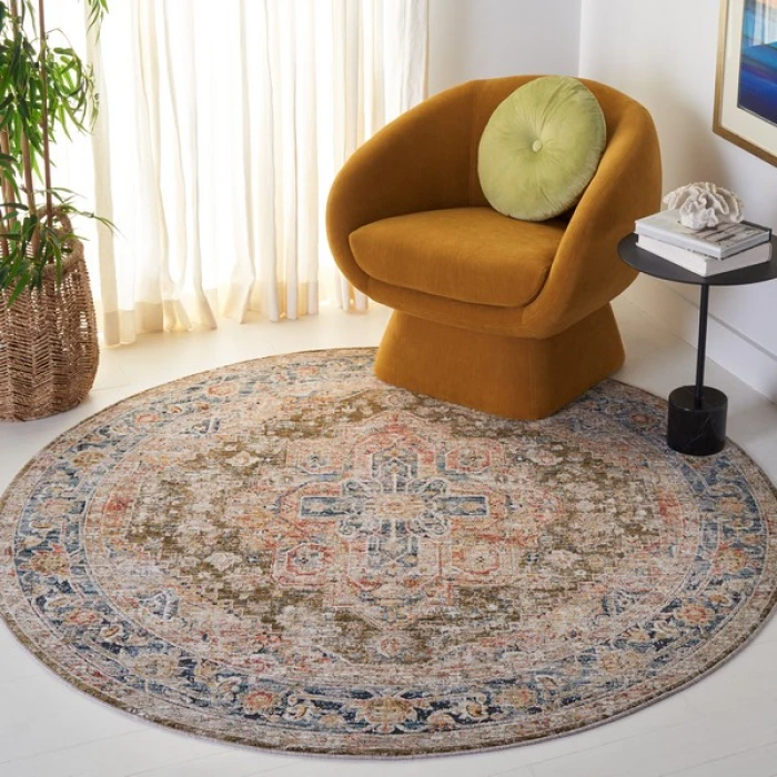 Safavieh Silverado Sage / Blue SVD110 6 ft. 4 in. X 6 ft. 4 in. Round Rug