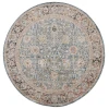 Safavieh Silverado Blue / Rust SVD112 6 ft. 4 in. X 6 ft. 4 in. Round Rug