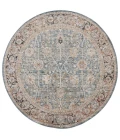 Safavieh Silverado Blue / Rust SVD112 6 ft. 4 in. X 6 ft. 4 in. Round Rug