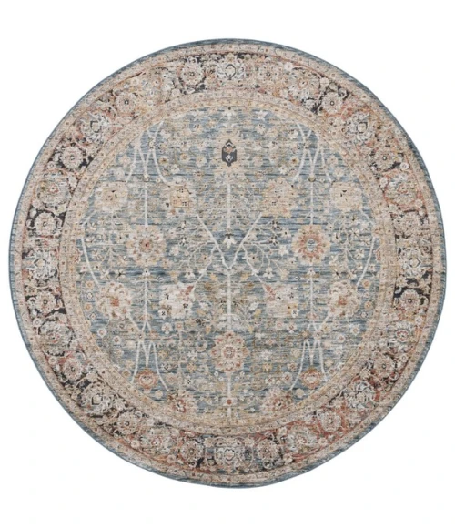 Safavieh Silverado Blue / Rust SVD112 6 ft. 4 in. X 6 ft. 4 in. Round Rug