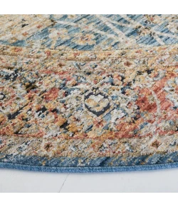 Safavieh Silverado Blue / Rust SVD112 6 ft. 4 in. X 6 ft. 4 in. Round Rug