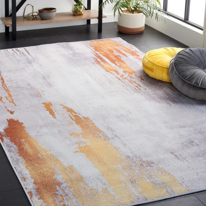 Safavieh Tacoma Grey / Rust TAC801 9 ft. X 12 ft. Rectangle Rug