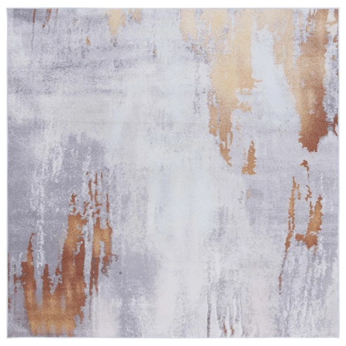Safavieh Tacoma Grey / Rust TAC801 6 ft. X 6 ft. Square Rug