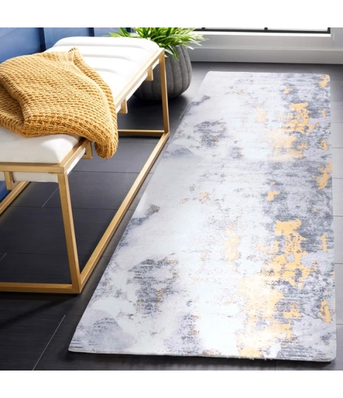 Safavieh Tacoma Grey / Gold TAC803 2 ft. 6 in. X 10 ft. Runner Rug