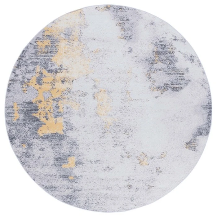 Safavieh Tacoma Grey / Gold TAC803 6 ft. X 6 ft. Round Rug