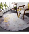 Safavieh Tacoma Grey / Gold TAC803 6 ft. X 6 ft. Round Rug