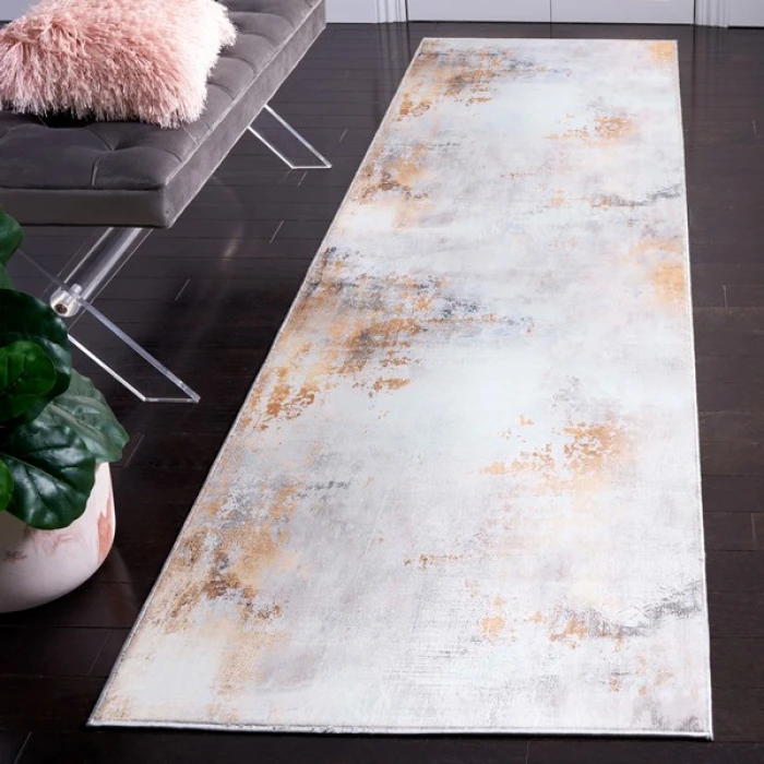 Safavieh Tacoma Grey / Gold TAC805 2 ft. 6 in. X 8 ft. Runner Rug