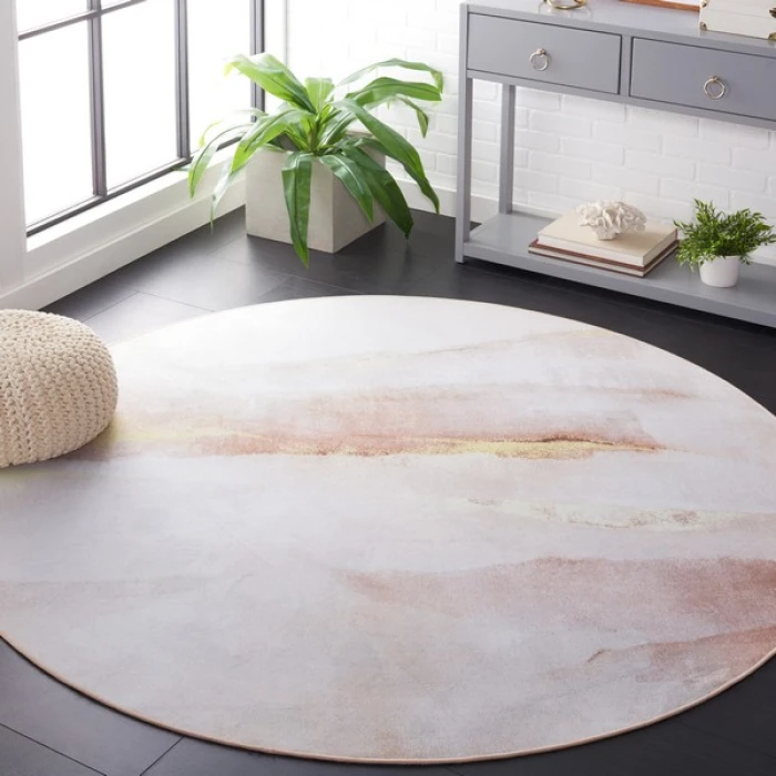 Safavieh Tacoma Grey / Gold TAC805 6 ft. X 6 ft. Round Rug