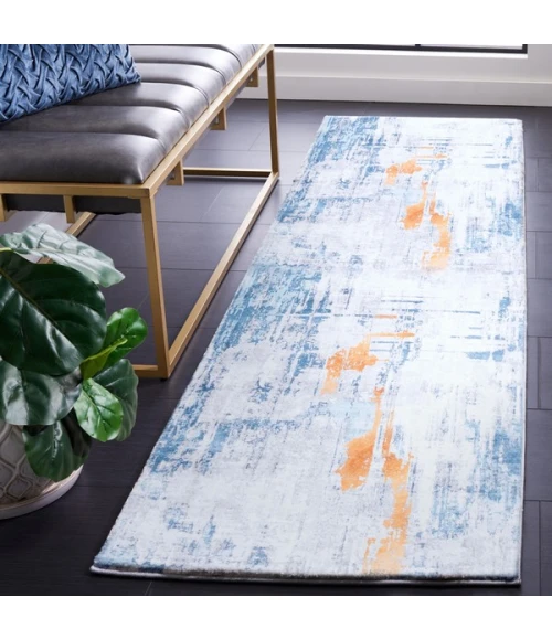 Safavieh Tacoma Grey / Blue TAC812 2 ft. 6 in. X 8 ft. Runner Rug