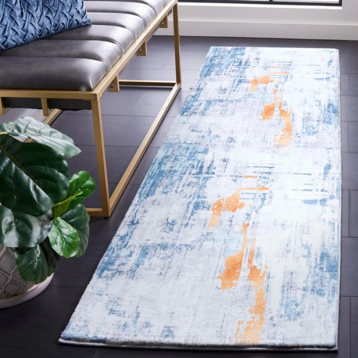 Safavieh Tacoma Grey / Blue TAC812 2 ft. 6 in. X 8 ft. Runner Rug