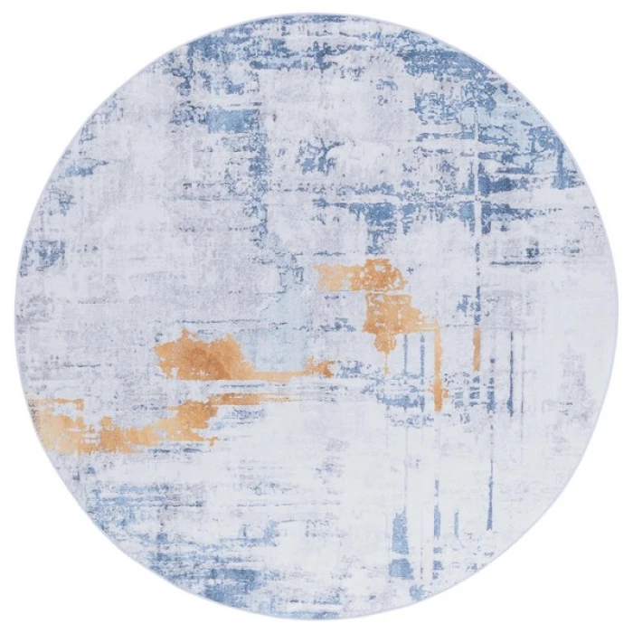 Safavieh Tacoma Grey / Blue TAC812 6 ft. X 6 ft. Round Rug