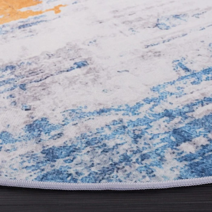 Safavieh Tacoma Grey / Blue TAC812 6 ft. X 6 ft. Round Rug
