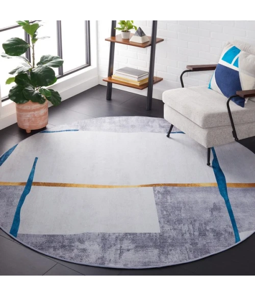 Safavieh Tacoma Grey / Light Grey TAC820 6 ft. X 6 ft. Round Rug