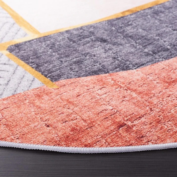 Safavieh Tacoma Beige / Blue TAC834 6 ft. X 6 ft. Round Rug