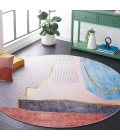 Safavieh Tacoma Beige / Blue TAC834 6 ft. X 6 ft. Round Rug