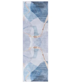 Safavieh Tacoma Blue / Gold TAC836 2 ft. 6 in. X 8 ft. Runner Rug